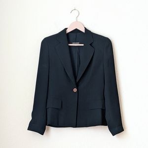 Giorgio Armani A Milano Borgonuovo 21 Black Single Button Blazer Size 38